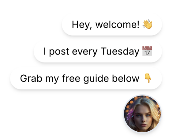 Chatbot floating in the bottom-right corner of a public link page